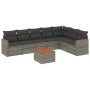 8-teiliges Gartensofa-Set und graue synthetische Rattankissen von , Gartensets - Ref: Foro24-3258441, Preis: 482,37 €, Rabatt: %