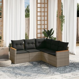 Garden sofa set with cushions 5 pieces gray synthetic rattan by , Garden sets - Ref: Foro24-3258364, Price: 332,12 €, Discoun...