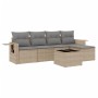 Gartensofa-Set mit Kissen, 6-teilig, beiges synthetisches Rattan von , Gartensets - Ref: Foro24-3252436, Preis: 433,57 €, Rab...