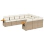 Gartensofa-Set mit beigen Kissen, 10-teilig, synthetisches Rattan von , Gartensets - Ref: Foro24-3259580, Preis: 719,93 €, Ra...