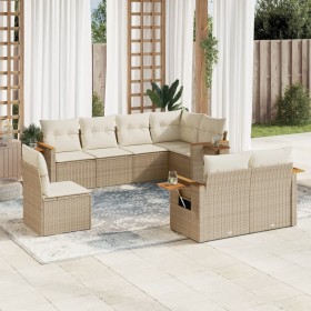 Garden sofa set with beige cushions 8 pcs PE rattan by , Garden sets - Ref: Foro24-3259405, Price: 635,99 €, Discount: %