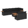 8-teiliges Gartensofa-Set und schwarze synthetische Rattankissen von , Gartensets - Ref: Foro24-3259395, Preis: 645,98 €, Rab...