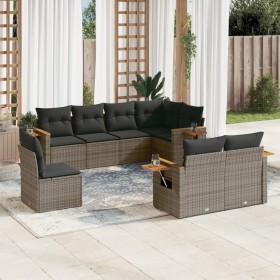 Set de sofás de jardín 8 pzas y cojines ratán sintético gris de , Conjuntos de jardín - Ref: Foro24-3259407, Precio: 601,99 €...