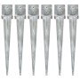 Ground spikes 6 units galvanized steel silver 14x14x91 cm by vidaXL, Spikes for anchoring in the ground - Ref: Foro24-145428,...