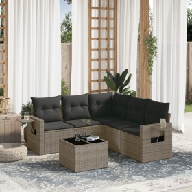 6-teiliges Gartenmöbel-Set und graue synthetische Rattankissen von , Gartensets - Ref: Foro24-3252497, Preis: 473,49 €, Rabat...