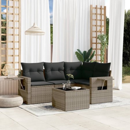 Garden sofa set with cushions 5 pieces gray synthetic rattan by , Garden sets - Ref: Foro24-3252457, Price: 402,16 €, Discoun...