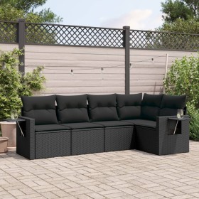 5-teiliges Gartenmöbel-Set und schwarze synthetische Rattankissen von , Gartensets - Ref: Foro24-3252462, Preis: 427,08 €, Ra...