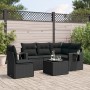 6-teiliges Gartensofa-Set und schwarze synthetische Rattankissen von , Gartensets - Ref: Foro24-3252512, Preis: 493,38 €, Rab...