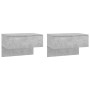 Mesitas de noche de pared 2 uds color gris hormigón de vidaXL, Mesitas de noche - Ref: Foro24-810944, Precio: 71,39 €, Descue...