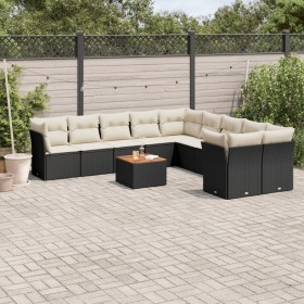 11-teiliges Gartensofa-Set und schwarze synthetische Rattankissen von , Gartensets - Ref: Foro24-3223851, Preis: 708,75 €, Ra...