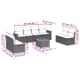 8-piece garden sofa set and black synthetic rattan cushions by , Garden sets - Ref: Foro24-3258296, Price: 548,26 €, Discount: %