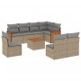 9-teiliges Gartensofa-Set mit beigen synthetischen Rattankissen von , Gartensets - Ref: Foro24-3260134, Preis: 634,40 €, Raba...