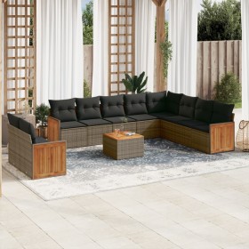 11-piece garden sofa set and gray synthetic rattan cushions by , Garden sets - Ref: Foro24-3260205, Price: 745,99 €, Discount: %