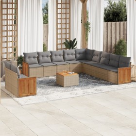 12-teiliges Gartensofa-Set und braune synthetische Rattankissen von , Gartensets - Ref: Foro24-3260218, Preis: 913,86 €, Raba...