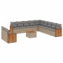 12-teiliges Gartensofa-Set und braune synthetische Rattankissen von , Gartensets - Ref: Foro24-3260218, Preis: 913,86 €, Raba...