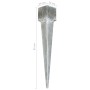 Ground spikes 6 units galvanized steel silver 14x14x91 cm by vidaXL, Spikes for anchoring in the ground - Ref: Foro24-145428,...