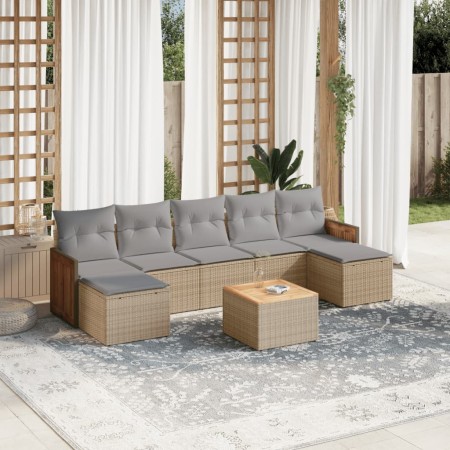 Gartensofa-Set mit beigen Kissen 8 Stück PE-Rattan von , Gartensets - Ref: Foro24-3260323, Preis: 533,05 €, Rabatt: %