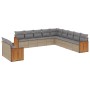 11-teiliges Gartensofa-Set mit beigen synthetischen Rattankissen von , Gartensets - Ref: Foro24-3260211, Preis: 856,01 €, Rab...