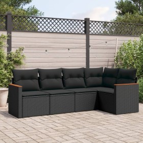 5-teiliges Gartenmöbel-Set und schwarze synthetische Rattankissen von , Gartensets - Ref: Foro24-3258345, Preis: 371,99 €, Ra...