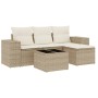 Gartensofa-Set mit Kissen, 5-teilig, beiges synthetisches Rattan von , Gartensets - Ref: Foro24-3254815, Preis: 411,64 €, Rab...