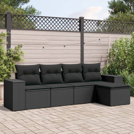 5-teiliges Gartenmöbel-Set und schwarze synthetische Rattankissen von , Gartensets - Ref: Foro24-3254822, Preis: 372,21 €, Ra...