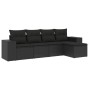 Set de muebles de jardín 5 pzas y cojines ratán sintético negro de , Conjuntos de jardín - Ref: Foro24-3254822, Precio: 372,2...