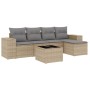 Garden sofa set with cushions 6 pieces beige synthetic rattan by , Garden sets - Ref: Foro24-3254836, Price: 458,58 €, Discou...