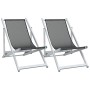 Folding beach chairs 2 units aluminum and gray textilene by , Garden chairs - Ref: Foro24-360167, Price: 116,10 €, Discount: %