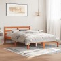 Estructura de cama madera maciza pino marrón cera 150x200 cm de , Camas y somieres - Ref: Foro24-844146, Precio: 95,78 €, Des...