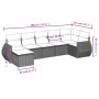 7-piece garden dining set and black synthetic rattan cushions by , Modular outdoor sofas - Ref: Foro24-3221674, Price: 464,63...