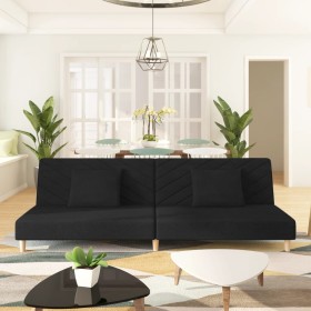 2-seater sofa bed with two black fabric pillows by , Sofas - Ref: Foro24-375889, Price: 224,06 €, Discount: %