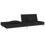 Sofá cama de 2 plazas con dos almohadas tela negro de , Sofás - Ref: Foro24-375889, Precio: 224,06 €, Descuento: %