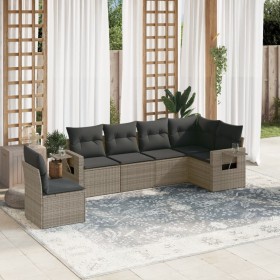 6-teiliges Gartenmöbel-Set und graue synthetische Rattankissen von , Gartensets - Ref: Foro24-3252567, Preis: 457,61 €, Rabat...