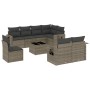 Set de muebles de jardín 9 pzas y cojines ratán sintético gris de , Conjuntos de jardín - Ref: Foro24-3252787, Precio: 724,92...