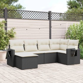 6-teiliges Gartensofa-Set und schwarze synthetische Rattankissen von , Gartensets - Ref: Foro24-3252793, Preis: 408,31 €, Rab...