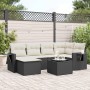 7-teiliges Garten-Essset und schwarze Kissen aus synthetischem Rattan von , Gartensets - Ref: Foro24-3252803, Preis: 472,02 €...