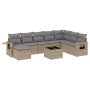 9-teiliges Gartensofa-Set mit beigen synthetischen Rattankissen von , Gartensets - Ref: Foro24-3252906, Preis: 621,40 €, Raba...