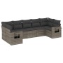 7-piece garden sofa set with gray PE rattan cushions by , Garden sets - Ref: Foro24-3252927, Price: 503,89 €, Discount: %