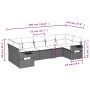 7-piece garden sofa set with gray PE rattan cushions by , Garden sets - Ref: Foro24-3252927, Price: 503,89 €, Discount: %