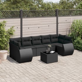 8-teiliges Gartensofa-Set und schwarze synthetische Rattankissen von , Gartensets - Ref: Foro24-3253472, Preis: 554,57 €, Rab...