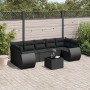 8-teiliges Gartensofa-Set und schwarze synthetische Rattankissen von , Gartensets - Ref: Foro24-3253472, Preis: 554,28 €, Rab...