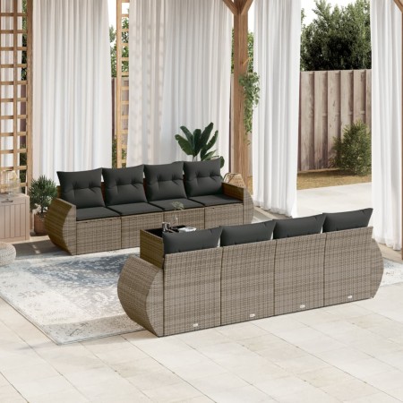 9-piece garden furniture set and gray synthetic rattan cushions by , Garden sets - Ref: Foro24-3253487, Price: 652,99 €, Disc...