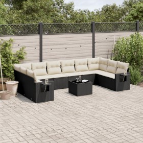 11-teiliges Gartensofa-Set und schwarze synthetische Rattankissen von , Gartensets - Ref: Foro24-3253013, Preis: 661,97 €, Ra...