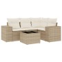 Garden sofa set with cushions 5 pieces beige synthetic rattan by , Garden sets - Ref: Foro24-3254855, Price: 447,60 €, Discou...