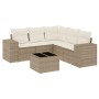 Garden sofa set with cushions 6 pieces beige synthetic rattan by , Garden sets - Ref: Foro24-3254895, Price: 555,54 €, Discou...