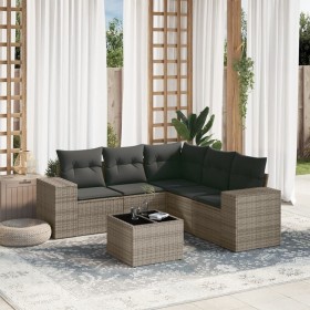 6-piece garden furniture set and gray synthetic rattan cushions by , Garden sets - Ref: Foro24-3254897, Price: 459,87 €, Disc...