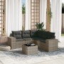 6-piece garden furniture set and gray synthetic rattan cushions by , Garden sets - Ref: Foro24-3254897, Price: 458,66 €, Disc...