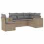 Gartensofa-Set mit Kissen, 5-teilig, beiges synthetisches Rattan von , Gartensets - Ref: Foro24-3254906, Preis: 467,22 €, Rab...