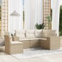 Garden sofa set with cushions 5 pieces beige synthetic rattan by , Garden sets - Ref: Foro24-3222567, Price: 480,88 €, Discou...