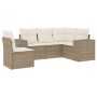 Garden sofa set with cushions 5 pieces beige synthetic rattan by , Garden sets - Ref: Foro24-3222567, Price: 480,88 €, Discou...